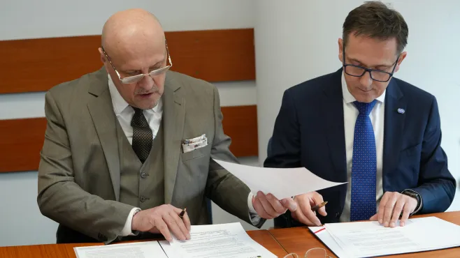 Prezes Głównego Urzędu Statystycznego, dr hab. Marek Cierpiał-Wolan oraz Prezes Zarządu Biura Informacji Kredytowej, dr Mariusz Cholewa