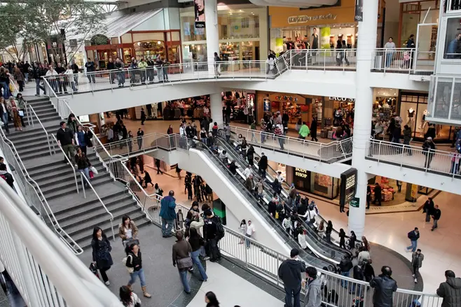 The shopping centre lobby