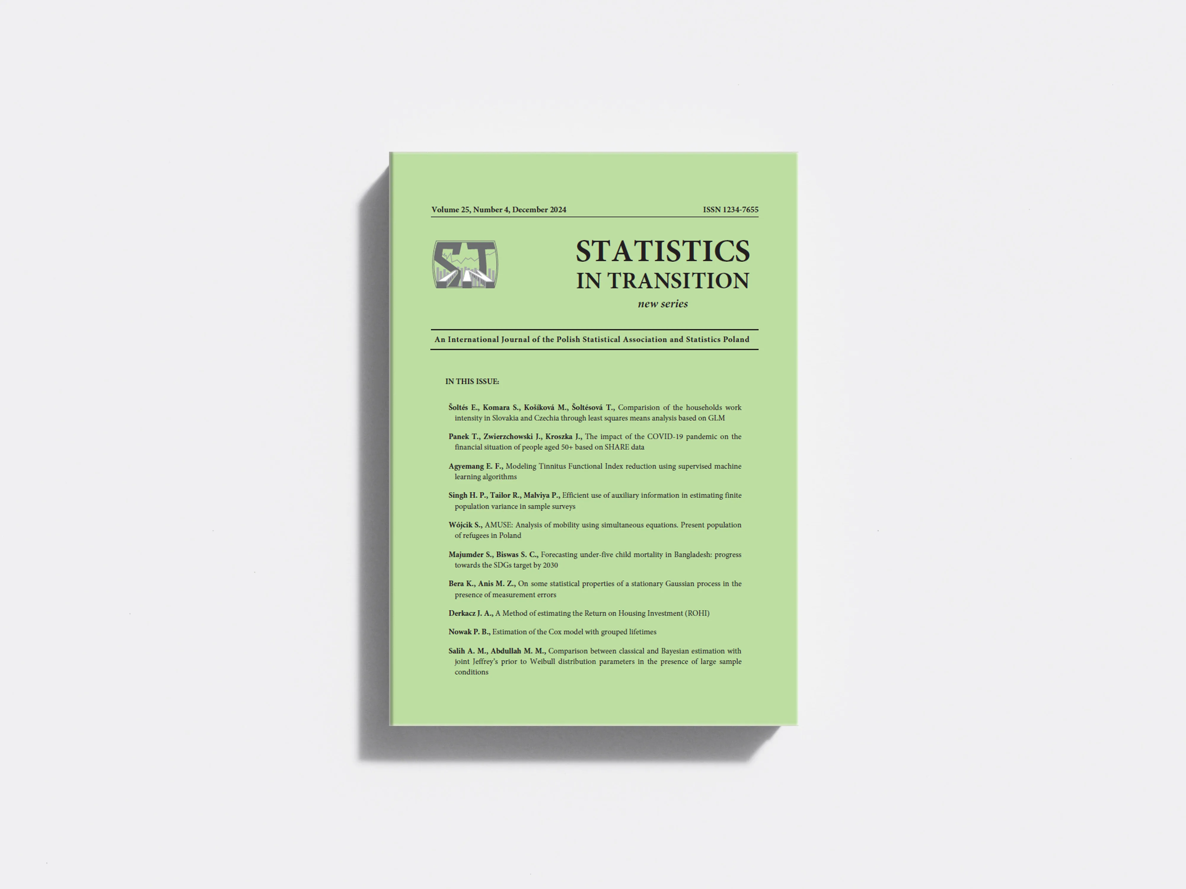 Okładka publikacji Statistics in Transition new series nr 4/2024 