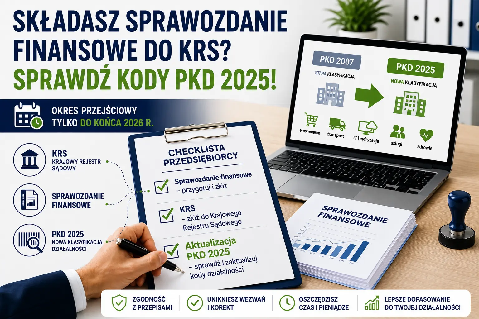 Składasz sprawozdanie finansowe do KRS? Sprawdź kody PKD 2025! Okres przejściowy tylko do końca 2026 r.