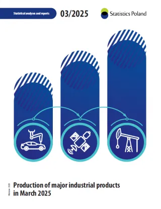 Powiększ obraz: Cover  of  "Production  of  major  industrial  products  in  March  2025"  publication