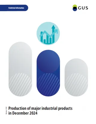 Powiększ obraz: Cover  of  "Production  of  major  industrial  products  in  December  2024"
