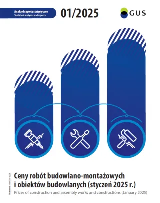 Powiększ obraz: Okładka  publikacji  "Ceny  robót  budowlano-montażowych  i  obiektów  budowlanych  (styczeń  2025  r.)"