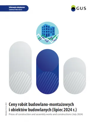 Powiększ obraz: Cover  of  publication  "Prices  of  construction  and  assembly  works  and  constructions  in  July  2024."
