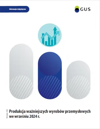Powiększ obraz: Okładka  publikacji  "Produkcja  ważniejszych  wyrobów  przemysłowych  we  wrześniu  2024  roku"