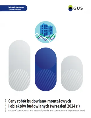 Powiększ obraz: Okładka  publikacji  "Ceny  robót  budowlano-montażowych  i  obiektów  budowlanych  (wrzesień  2024  r.)"