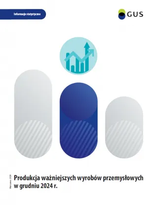 Powiększ obraz: Okładka  publikacji  "Produkcja  ważniejszych  wyrobów  przemysłowych  w  grudniu  2024  roku"