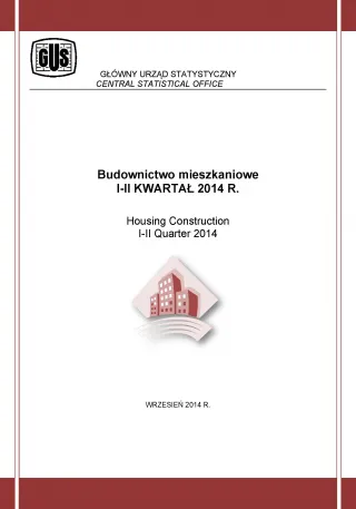 Powiększ obraz: Okładka  publikacji  -  Budownictwo  mieszkaniowe.  I-II  kwartał  2014  r.