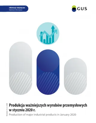 Powiększ obraz: Okładka  publikacji  Produkcja  ważniejszych  wyrobów  przemysłowych  w  styczniu  2020  roku