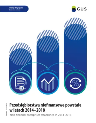 Powiększ obraz: Okładka  publikacji  Przedsiębiorstwa  niefinansowe  powstałe  w  latach  2014-2018