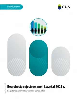 Powiększ obraz: Cover  of  the  publication:  Registered  unemployment  I  quarter  2021
