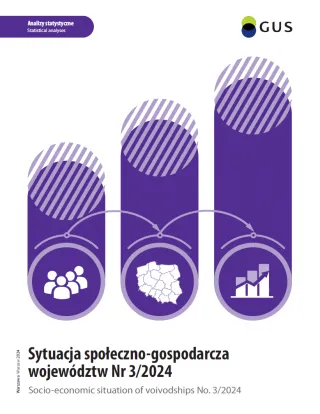 Powiększ obraz: Okładka  publikacji  Sytuacja  społeczno-gospodarcza  województw  Nr  3/2024