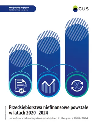 Powiększ obraz: Okładka publikacji Przedsiębiorstwa niefinansowe powstałe w latach 2020–2024