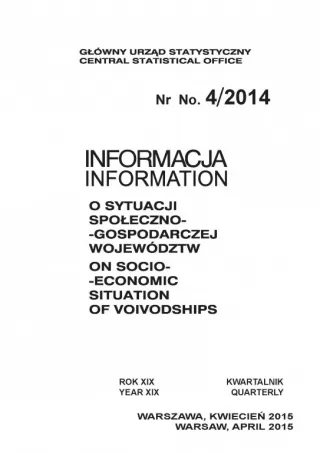 Powiększ obraz: Okładka publikacji Informacja o sytuacji społeczno-gospodarczej województw Nr 4/2014 