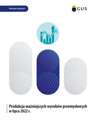 Powiększ obraz: okładka publikacji Produkcja ważniejszych wyrobów przemysłowych w lipcu 2022 roku
