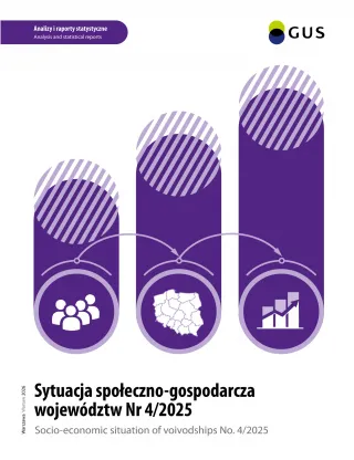 Powiększ obraz: Okładka publikacji Sytuacja społeczno-gospodarcza wojeództw 4/2025