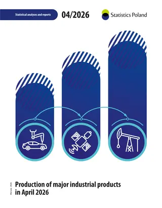 Powiększ obraz: Publication cover of Production of major industrial products in April 2026